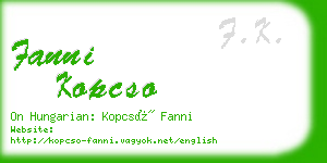 fanni kopcso business card